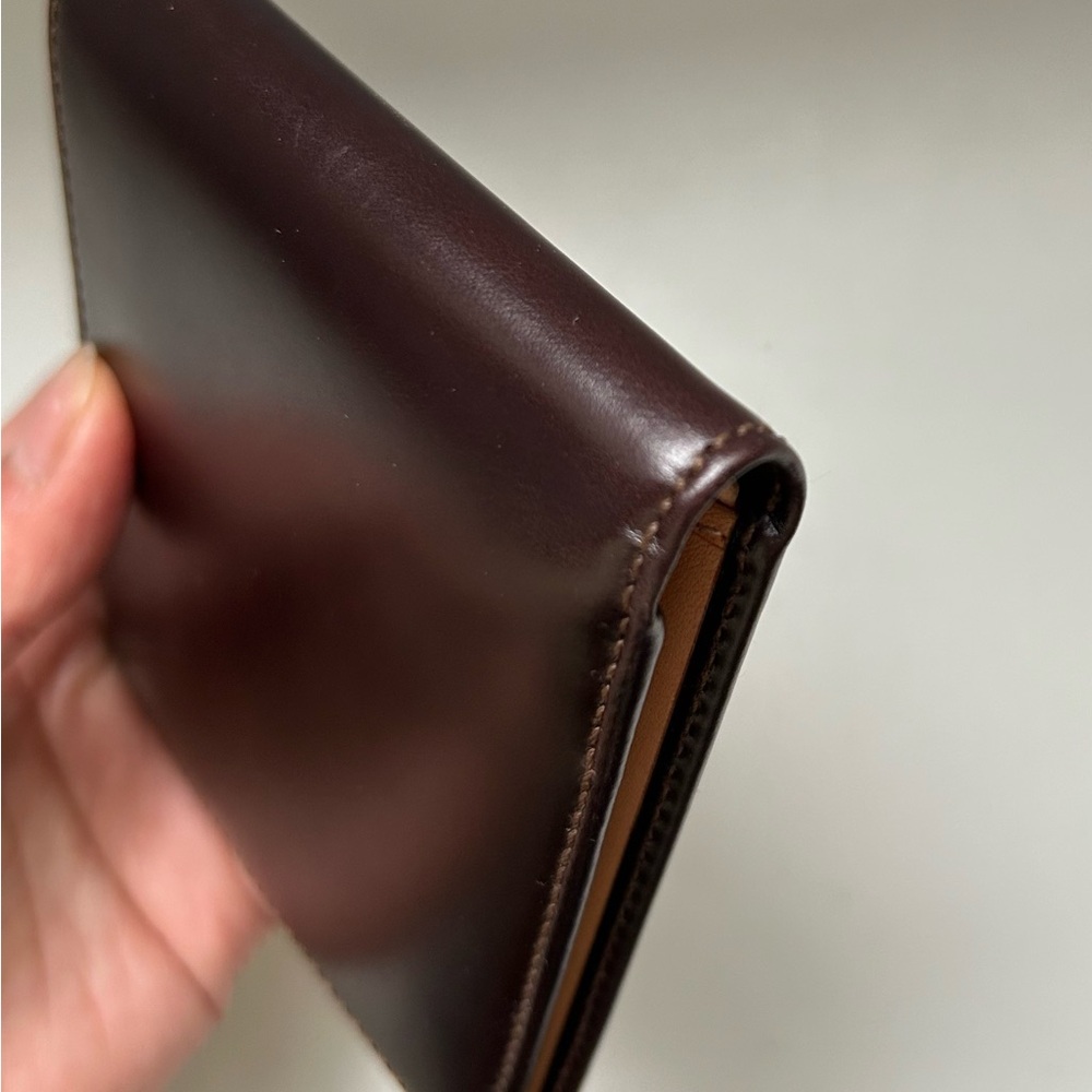 New Water Buffalo Vintage Coach Slim Bifold Vachetta Leather Wallet Mahogany - Picture 8 of 8